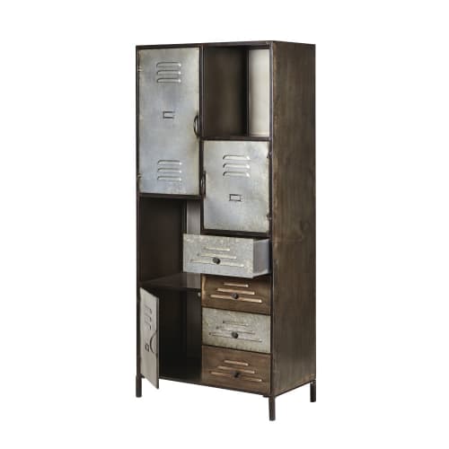 Cajonera industrial de metal con 4 cajones y 3 puertas Iron | Maisons