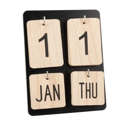 Calendrier Perpetuel Coloris Noir Et Naturel Manwood Maisons Du Monde