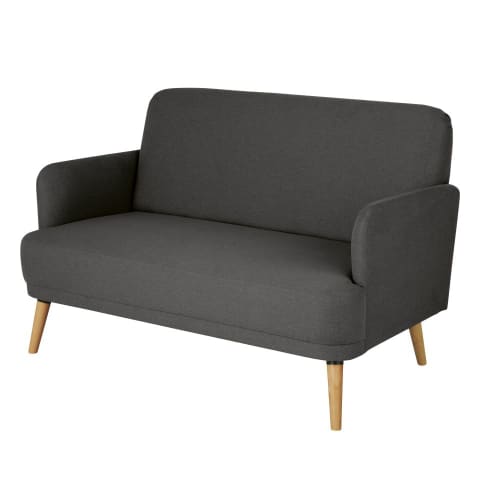 Canapés et fauteuils Canapés droits | Canapé 2 places gris anthracite - VN59886