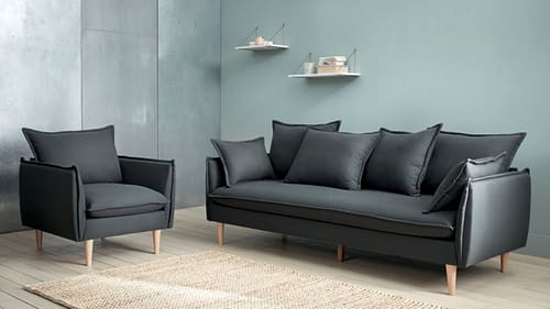 Canape 4 Places Gris Ardoise Nilson Maisons Du Monde