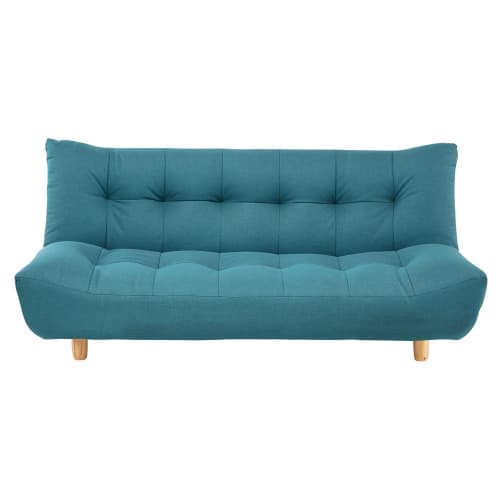 Canapés et fauteuils Clic-clac | Canapé clic-clac capitonné 3 places bleu turquoise - RG41567