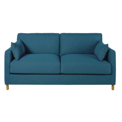 Canapés et fauteuils Canapés droits | Canapé-lit 3 places bleu pétrole, matelas 14 cm - AU36853