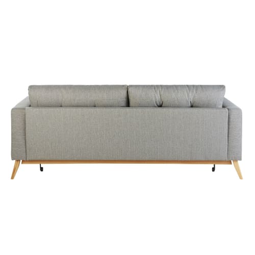 Canape Lit Style Scandinave 3 Places Gris Clair Brooke Maisons Du Monde