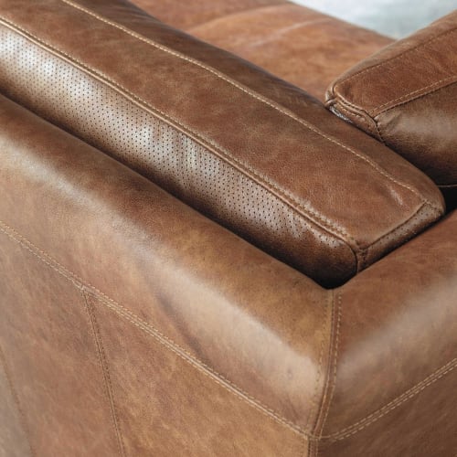 canape vintage 2 3 places en cuir camel prescott maisons du monde