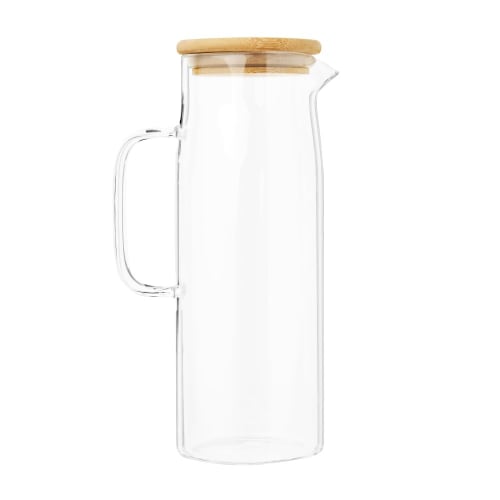 Carafe en verre et couvercle en bambou 1,2L Kraft ...