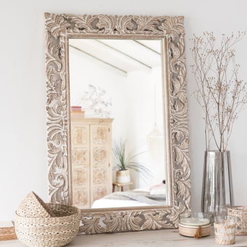 Carved Mango Wood Mirror 60x90 Carved Mango Wood Mirror 60x90