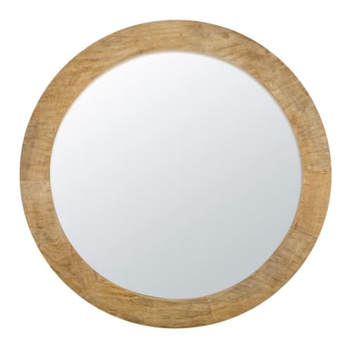 Decor Mirrors | Carved mango wood mirror D100cm - IO93182