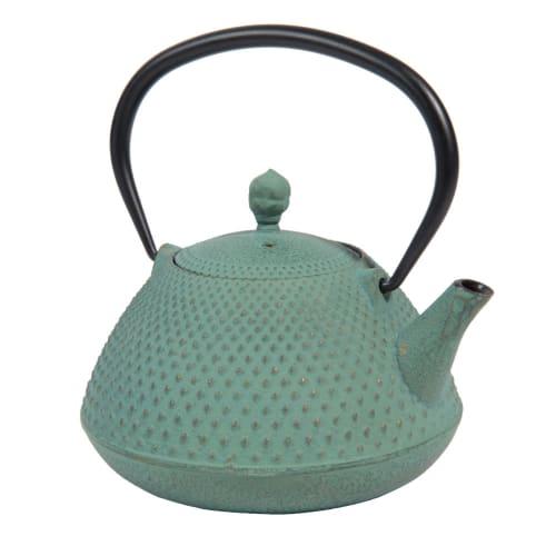 Cast iron teapot in blue