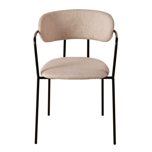 Chaise beige et métal noir mat | Maisons du Monde Chaise beige et métal noir mat | Maisons du Monde