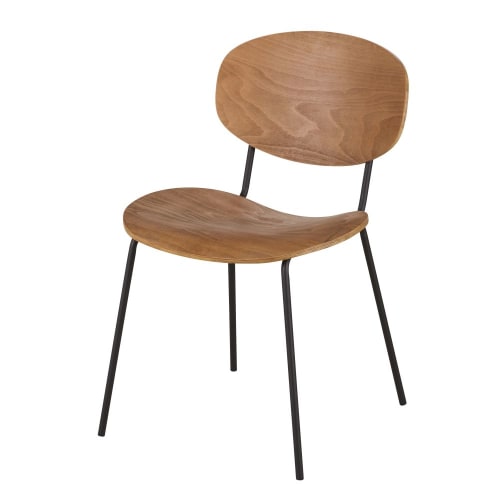 Meubles Chaises | Chaise bois courbé peuplier et métal noir - XQ53862