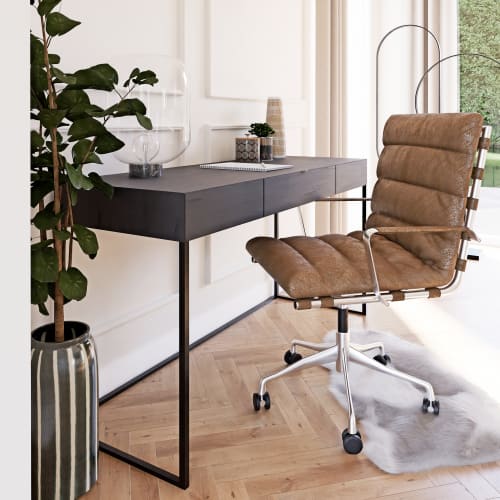 Chaise de bureau professionnelle en polyester recyclé à bouclettes écrues  Newbury Business