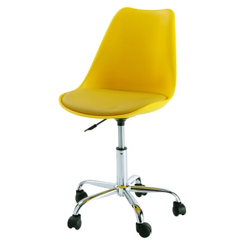 Chaise De Bureau A Roulettes Jaune Bristol Maisons Du Monde