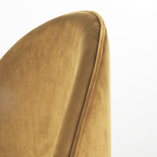 Chaise de bureau réglable à roulettes en velours terracotta Mauricette