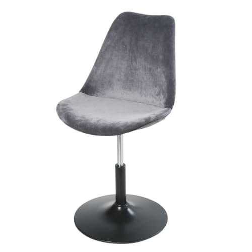 chaise de bureau r 233 glable en velours gris circle maisons chaise de bureau r 233 glable en velours gris circle maisons