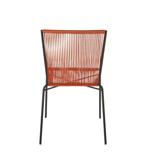 Chaise de jardin en résine orange et métal noir | Maisons du Monde Chaise de jardin en résine orange et métal noir | Maisons du Monde