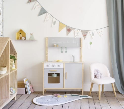 Chaise Enfant Vintage Blanche Et Bouleau Massif Mauricette Maisons Du Monde