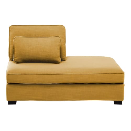 Chaiselongue derecho para sofá modular amarillo mostaza