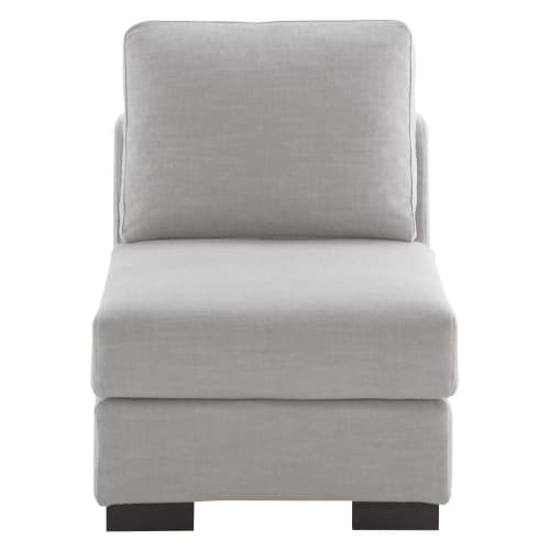 Pouf contenitore per divano componibile in tessuto riciclato grigio chiaro  chiné Terence