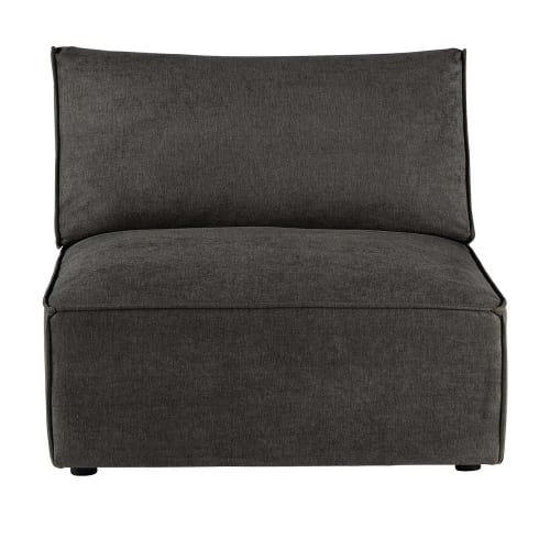 Chauffeuse per divano componibile grigio talpa in tessuto