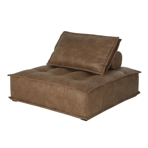 Canapés et fauteuils Canapés modulables | Chauffeuse pour canapé modulable en textile enduit caramel - QR45132