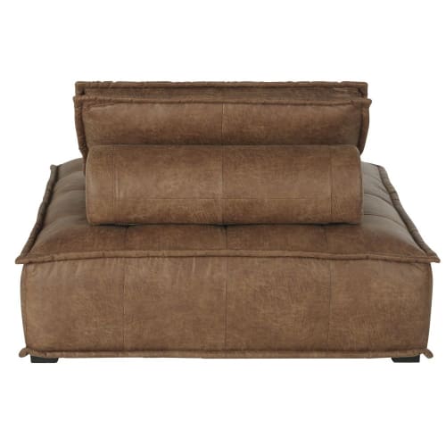 Canapés et fauteuils Canapés modulables | Chauffeuse pour canapé modulable en textile enduit caramel - QR45132
