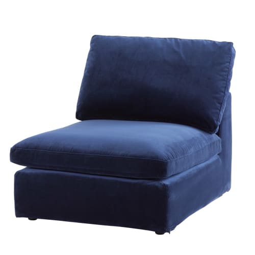 Canapés et fauteuils Canapés modulables | Chauffeuse pour canapé modulable en velours bleu nuit - AW67558