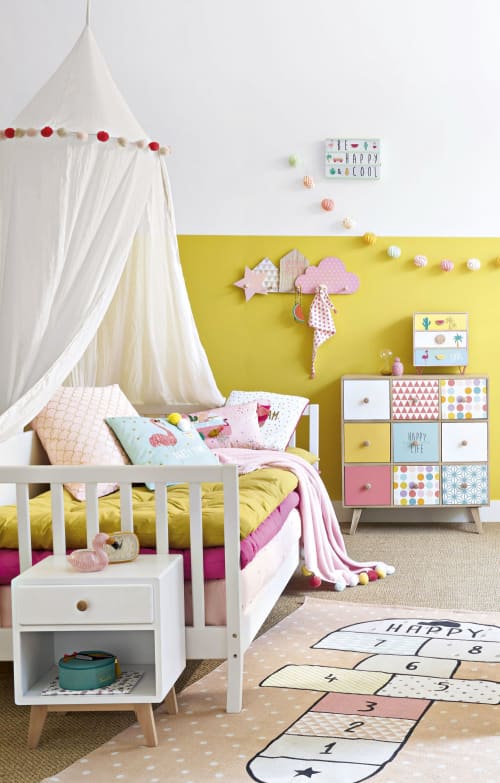 Child's Ecru Cotton Bed with Pom Poms TROPICOOL Maisons du