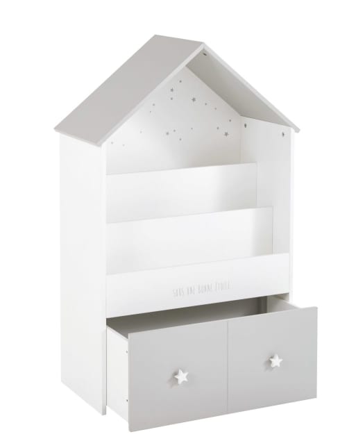 Grey And White House Bookcase, Grey Child Bookcase