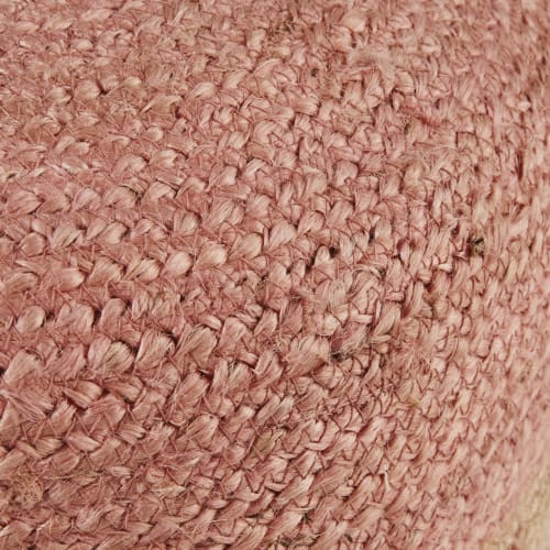 Children's Pink Jute Pouffe with Pom Poms Amaia Maisons du Monde