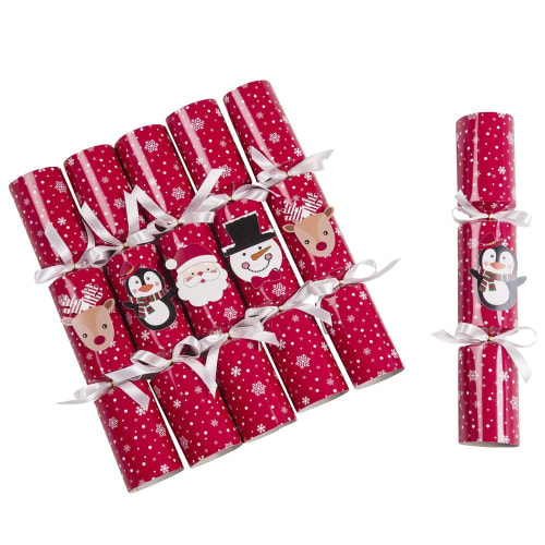 Christmas Cracker In Carta Con Stampa Natalizia X6