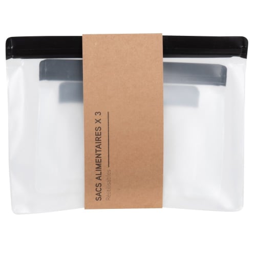 Clear and black PEVA food bags