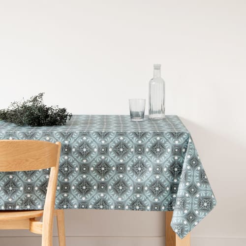 Soft furnishings and rugs Tablecloths & napkins | Coated cotton tablecloth with grey and black mosaic print 170x310cm - DS90008
