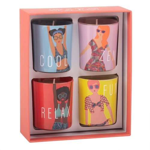 Coffret bougie lumignon parfumée en verre imprimé ...