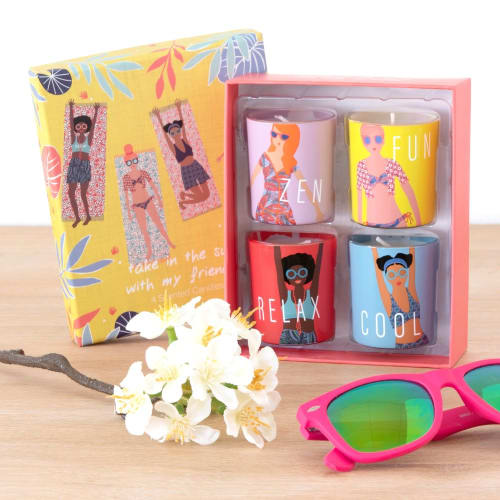 Coffret bougie lumignon parfumée en verre imprimé ...
