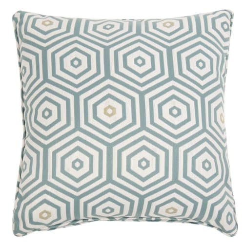 Cojín azul 45 x 45 cm Origa | Maisons du Monde Conjunto de cojines decorativos en terciopelo azul 45x45 cm