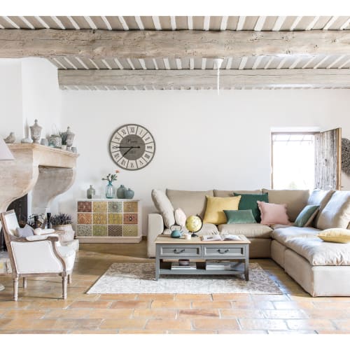 Cojín de lino lavado verde albahaca 60x60 | Maisons du Monde Cojín de lino lavado verde albahaca 60x60 | Maisons du Monde