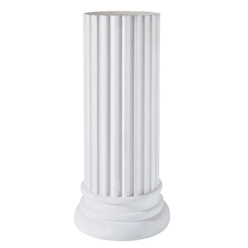 Column side table in white magnesium H82cm