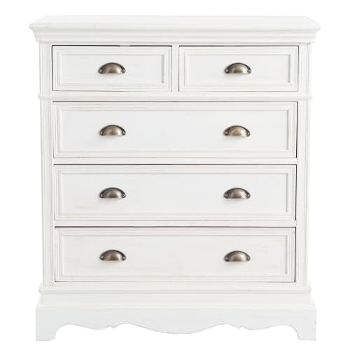 Commode 5 tiroirs blanche