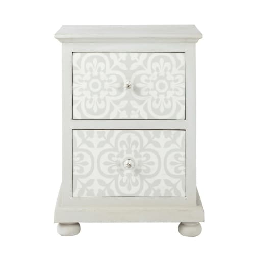 Comodini Maison Du Monde.Comodino Bianco In Mango Con Cassetti L 45 Cm Constance Maisons Du Monde