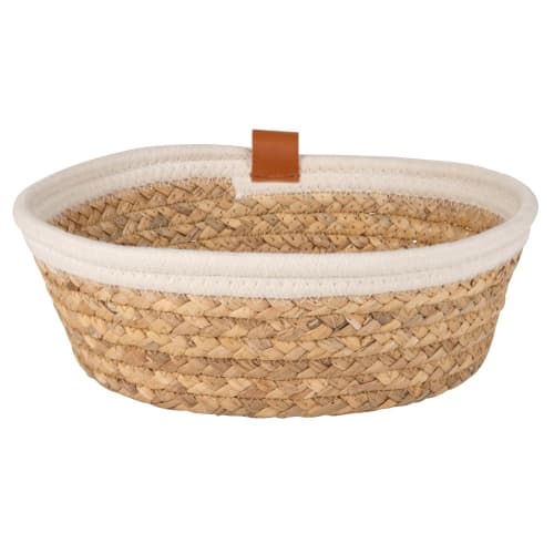 Corbeille Ronde En Vannerie Rebord Blanc Maisons Du Monde