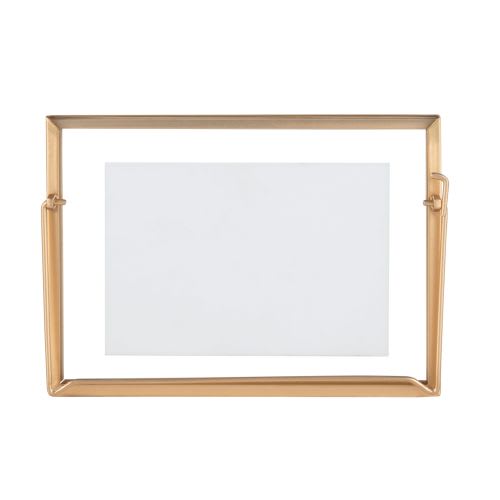 Cornice Fotografica Da Tavolo In Metallo Dorato Vetro Sfocato 9x13 Cm