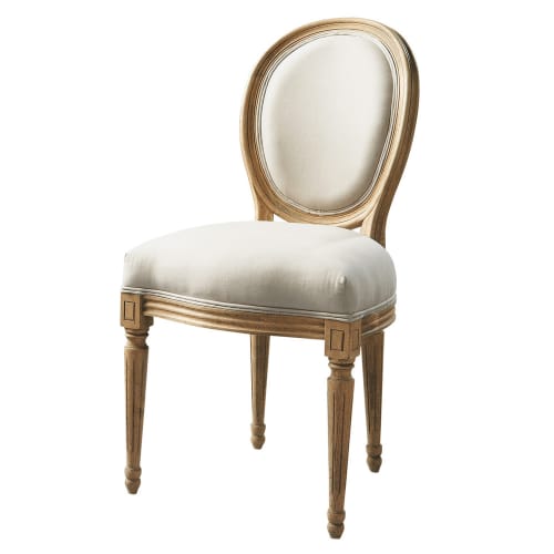 Maison Du Monde Sedie.Cotton And Solid Oak Medallion Chair In Ecru Louis Maisons Du Monde