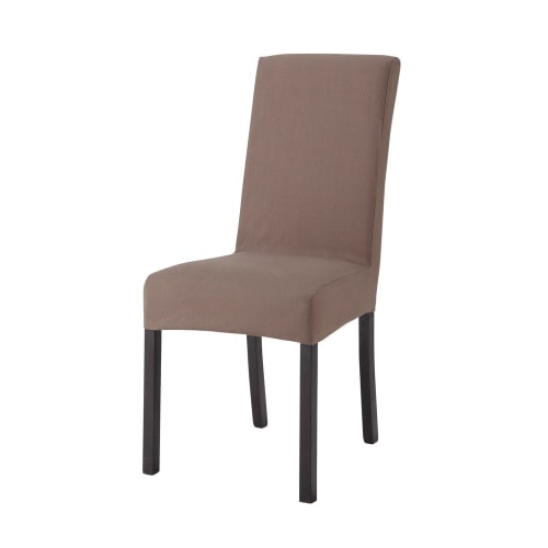 Cotton chair cover in taupe