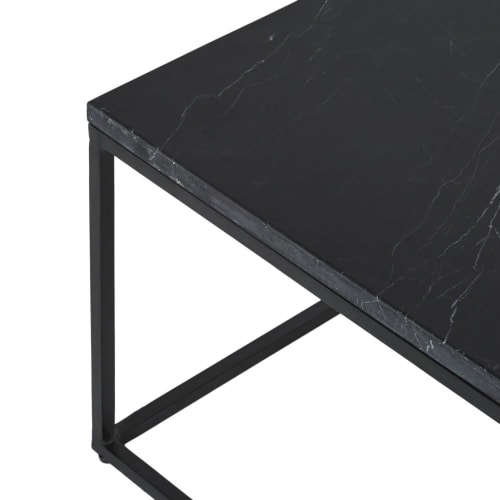 Möbel Couchtische | Couchtisch aus schwarzem Marmor und schwarzem Metall - ET00521