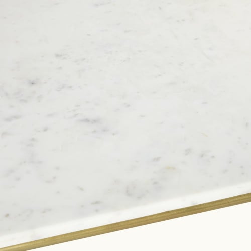 Möbel Couchtische | Couchtisch aus weißem Marmor und messingfarbenem Metall - LG86350
