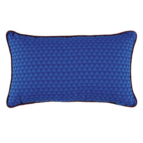 Coussin d'extérieur bleu motifs à rayures bicolores 30x50 ...