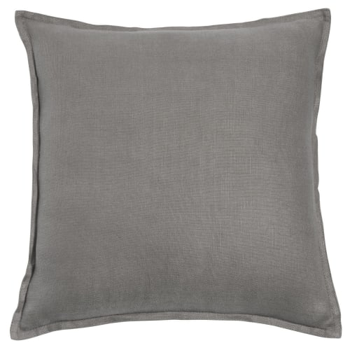 Coussin En Lin Lav Gris X Maisons Du Monde