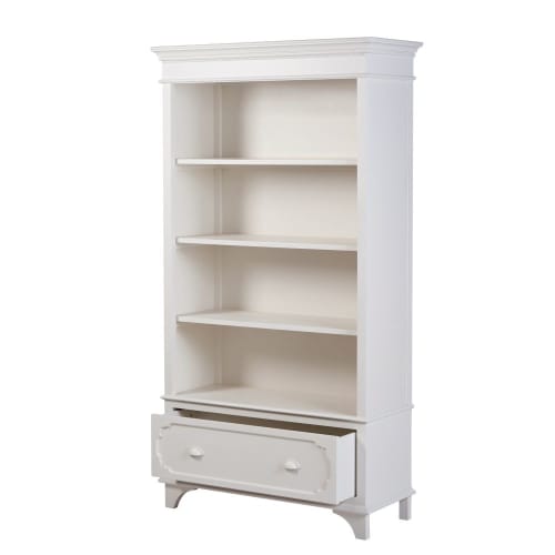 Cream 3 Shelf 1 Drawer Bookcase Idylle Maisons Du Monde