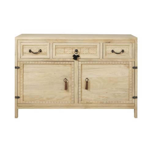 Vetrine Credenze Maison Du Monde.Credenza A 2 Ante E 3 Cassetti In Legno Massello Di Mango Cherokees Maisons Du Monde