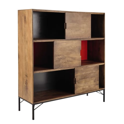 Credenza alta grigia/arancione in mango L 133 cm Arty Maisons du Monde